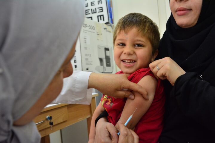 Measles Vaccination Campaign, DTC Health Centre, Syria © 2017 UNRWA Photo by Taghrid Mohammad
